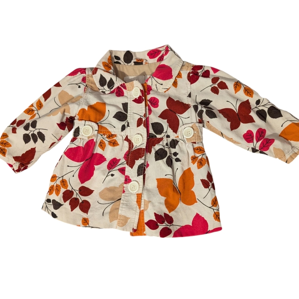 Y2K Gap Baby‎ Fall Butterfly Leaves Coat Jacket Autumn Corduroy Boho